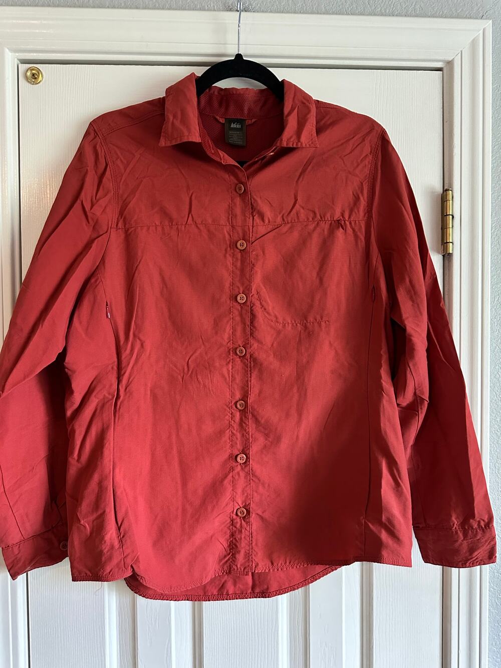 REI Women’s Button Down Tech Outdoor Shirt Quick Dry Material Size L